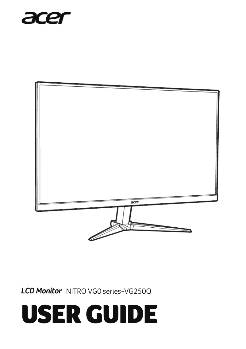 Image de la première page du manuel de l'appareil VG250Q