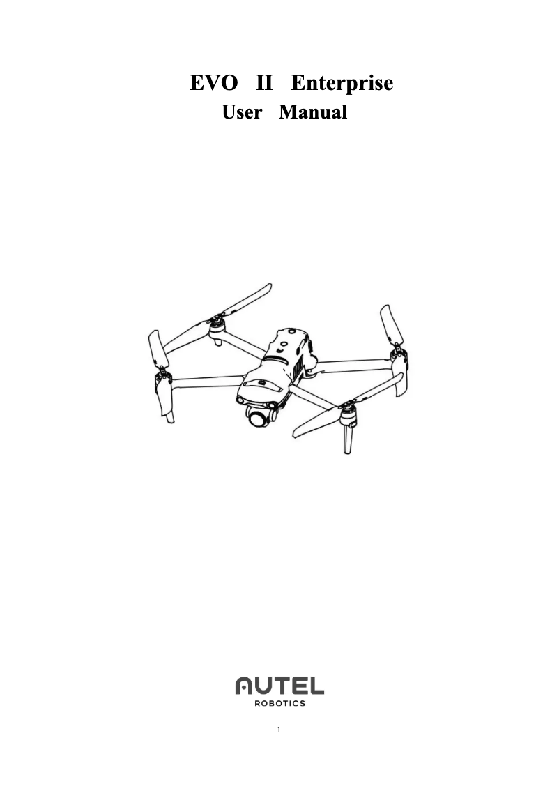 Page 1 de la notice Manuel utilisateur Autel EVO II Enterprise V2