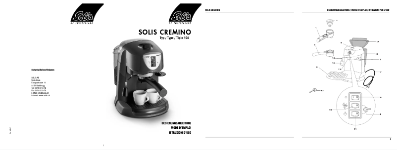 Image de la première page du manuel de l'appareil Cremino 104