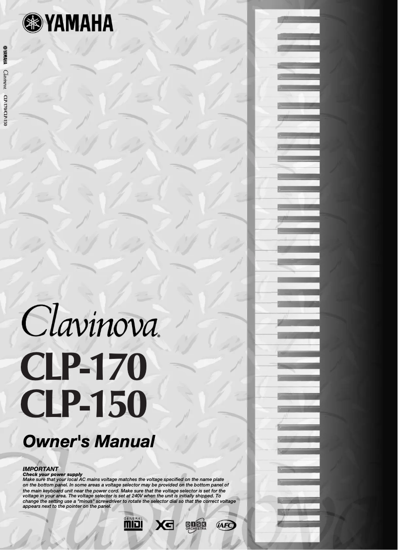 Page n°1 - Manuel utilisateur Yamaha CLP-150