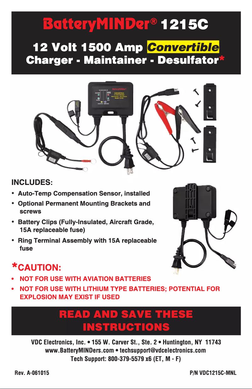 Page 1 de la notice Manuel utilisateur BatteryMINDer 1215C