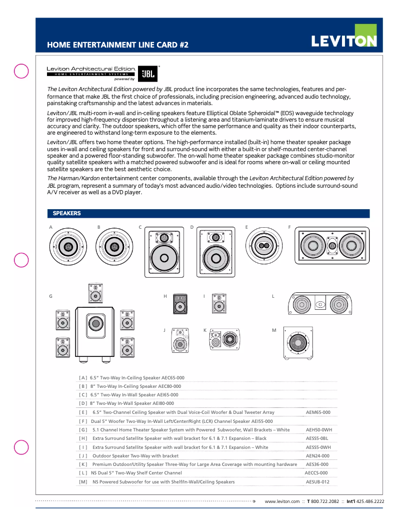 Page 1 de la notice Manuel utilisateur Leviton AEI65