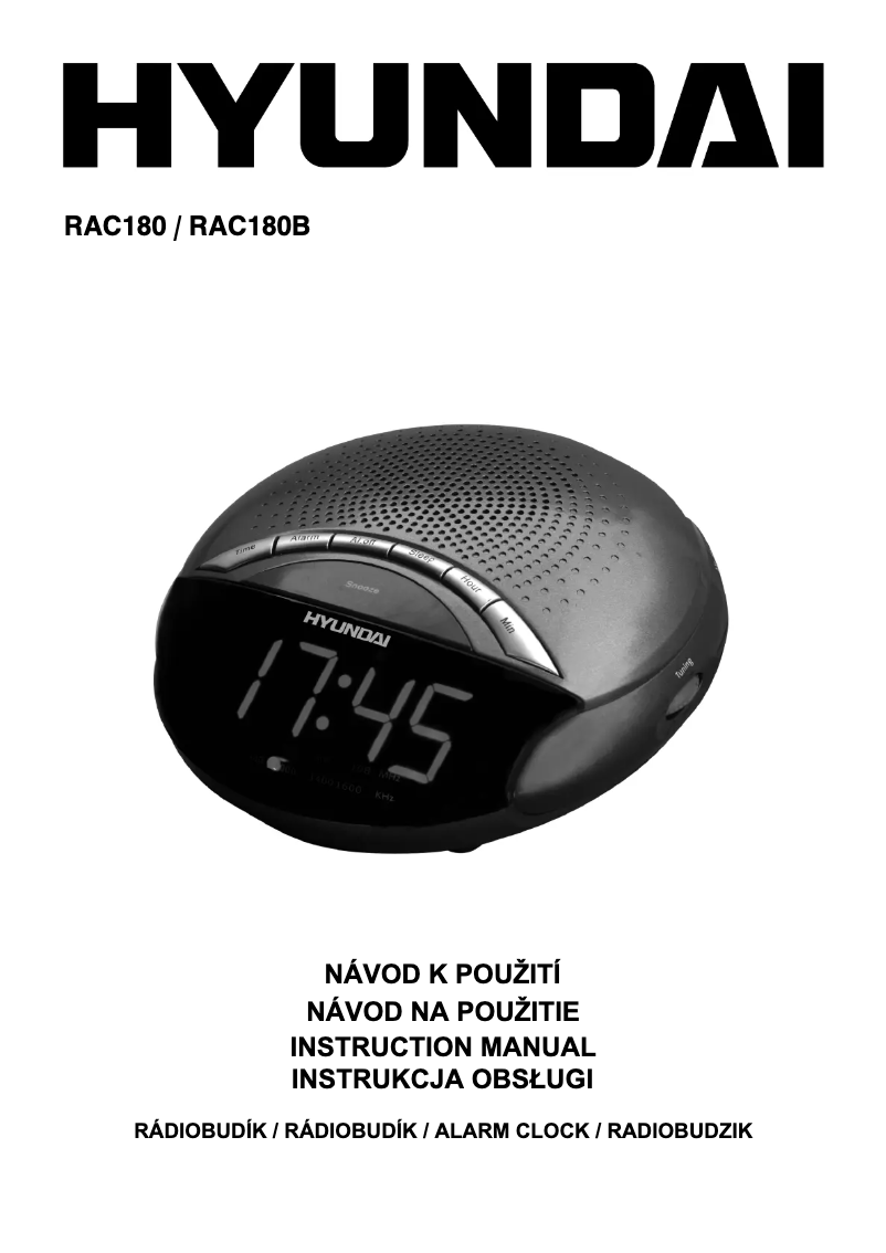 Image de la première page du manuel de l'appareil RAC 180