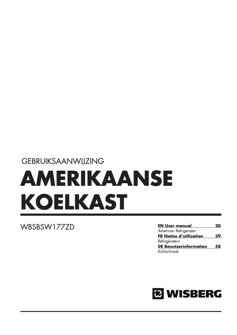 Page n°1 - Manuel utilisateur Wisberg WBSBSW177ZD