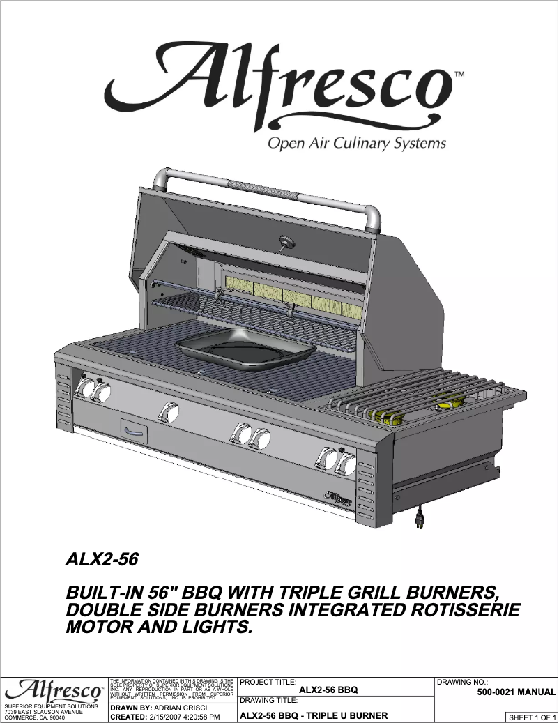 Page n°1 - Manuel utilisateur Alfresco ALX2-56SZC