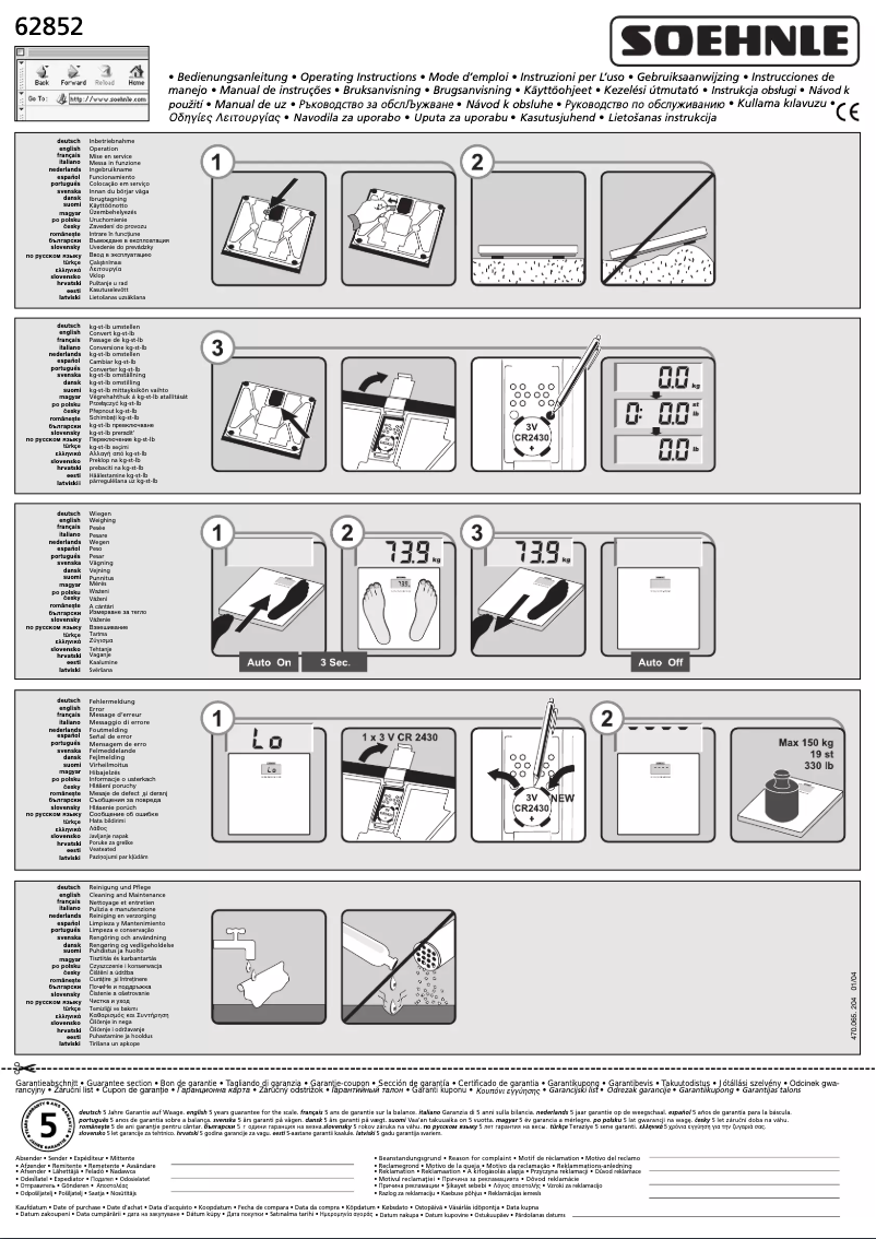 Page 1 de la notice Manuel utilisateur Soehnle Jura