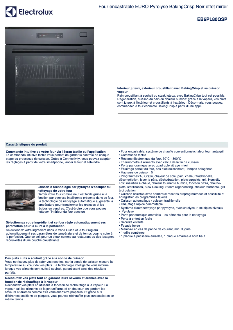 Image de la première page du manuel de l'appareil EB6PL80QSP