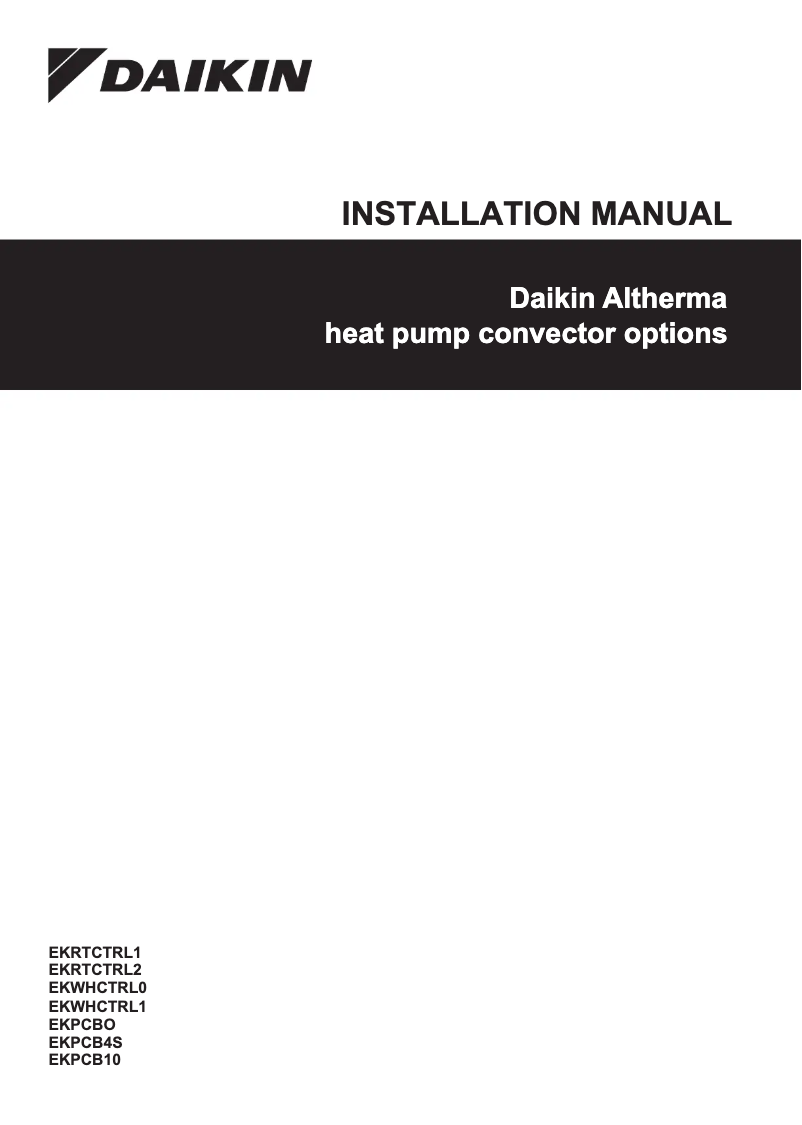 Página 1 del manual Guía de instalación Daikin EKWHCTRL0
