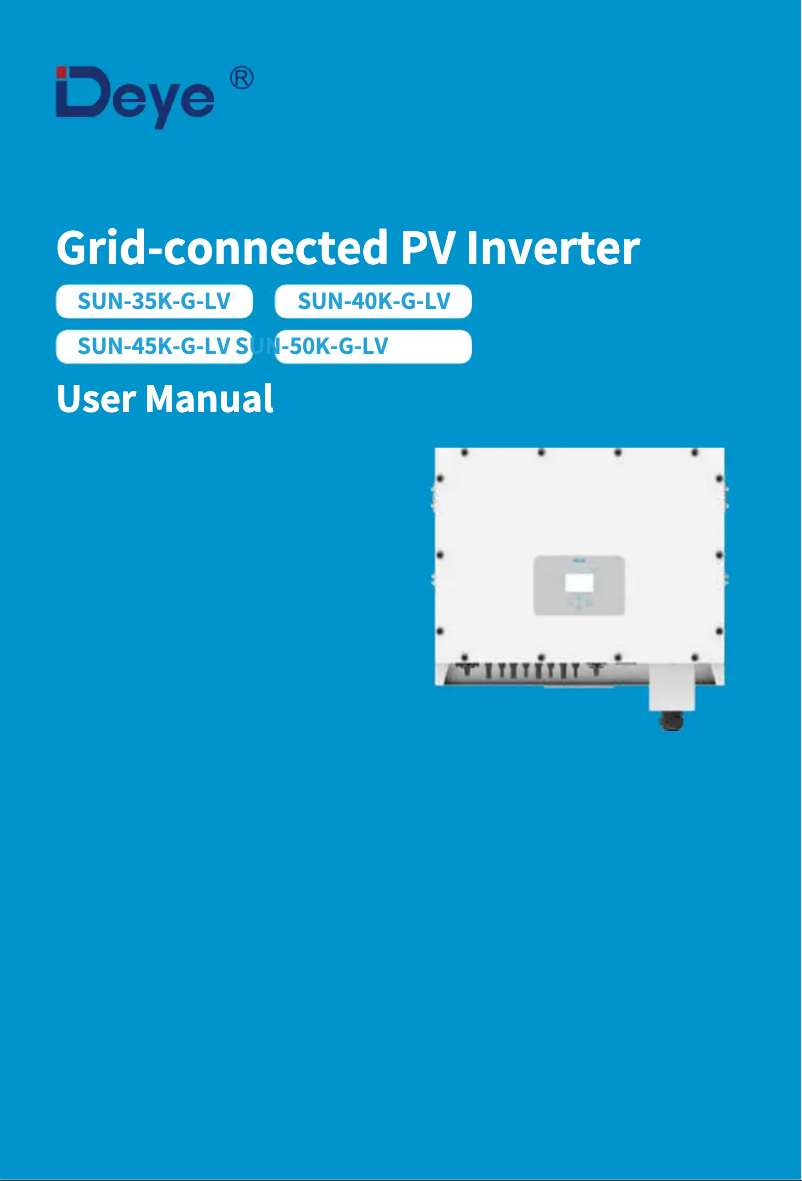 Imagen de la primera página del manual del dispositivo SUN-50K-G-LV