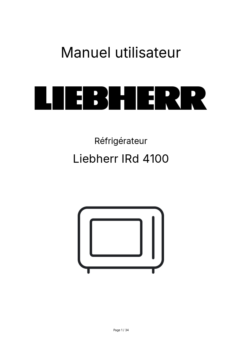 Page n°1 - Manuel utilisateur Liebherr IRd 4100