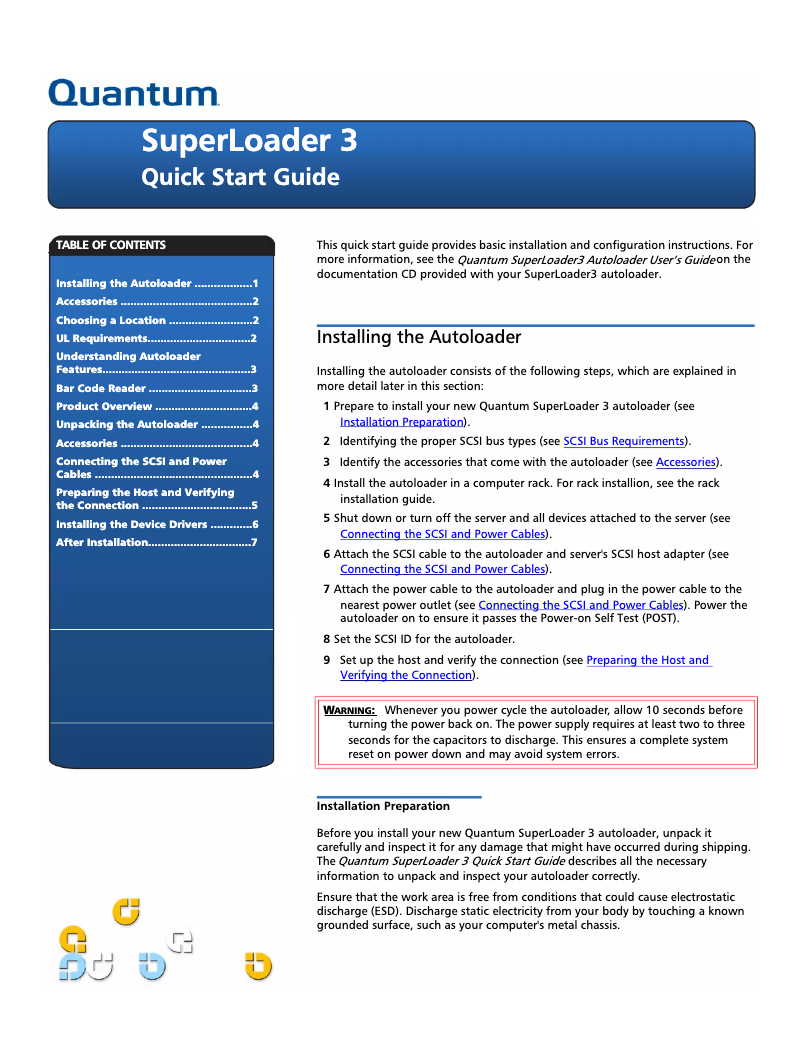 Page 1 de la notice Manuel utilisateur Maxdata Quantum SuperLoader 3