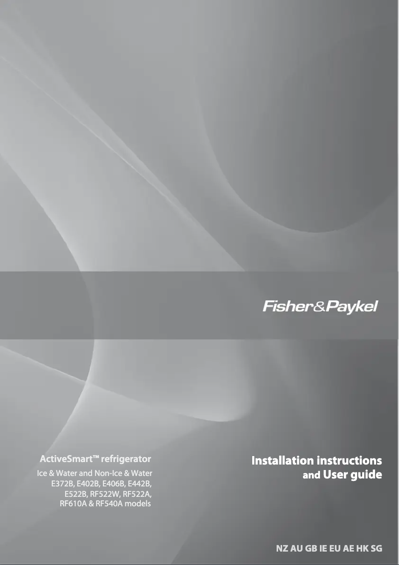 Page 1 de la notice Manuel utilisateur Fisher & Paykel RF610ADX5