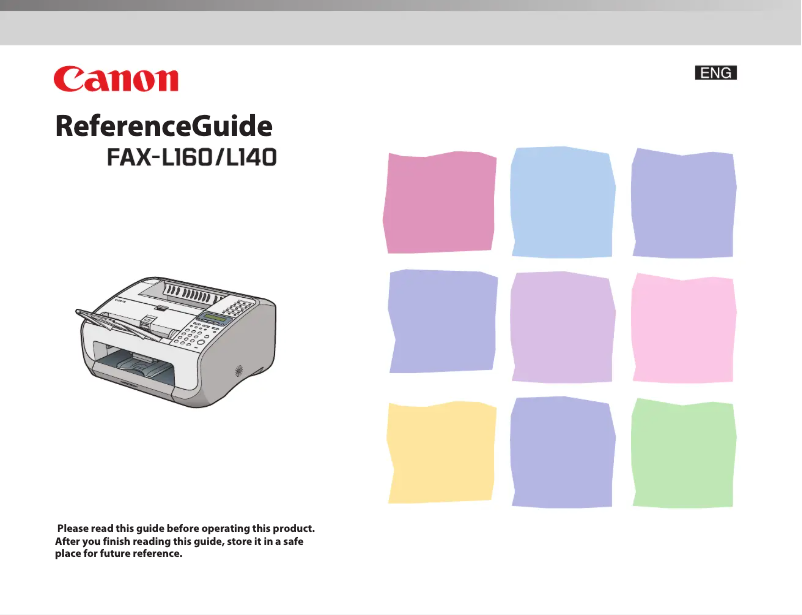 Image de la première page du manuel de l'appareil i-Sensys FAX-L160
