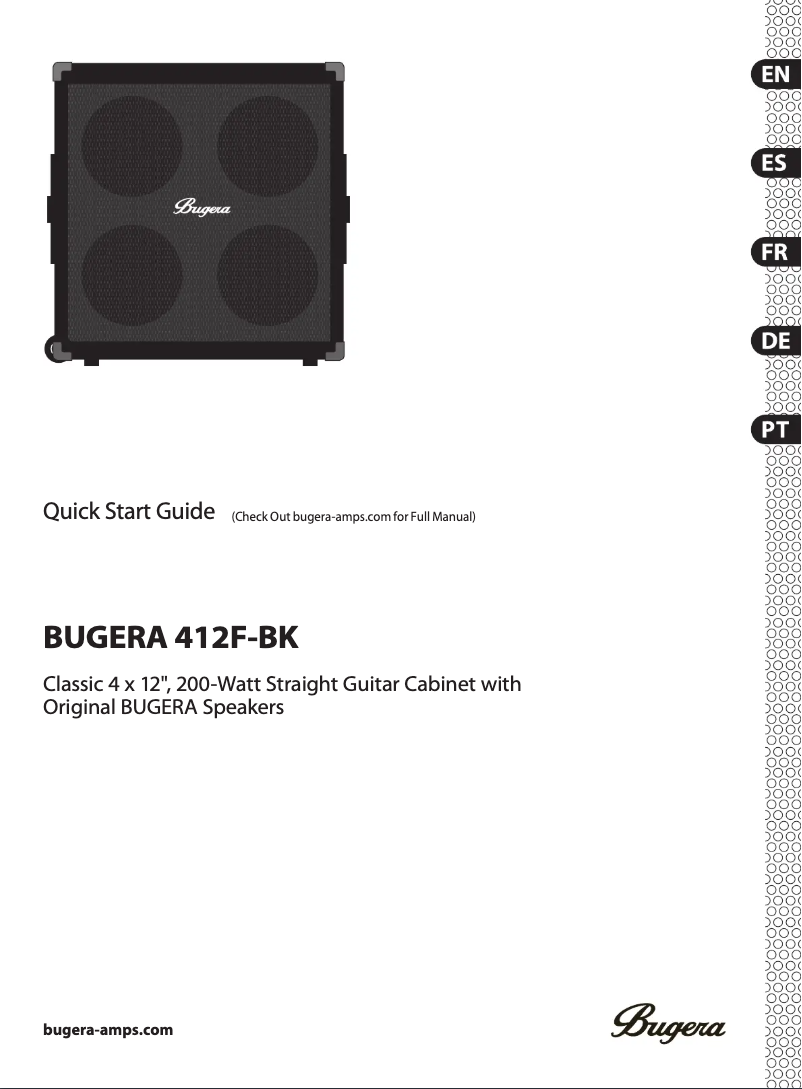 Page n°1 - Guide de démarrage rapide Bugera 412F-BK