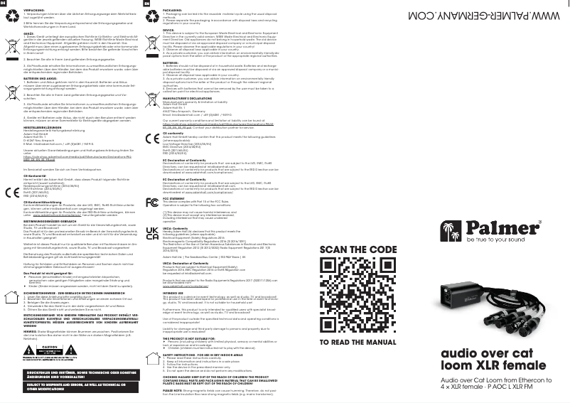 Image de la première page du manuel de l'appareil AoC Loom XLRf