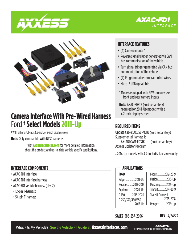 Page 1 de la notice Fiche technique AXESS AXAC-FD1