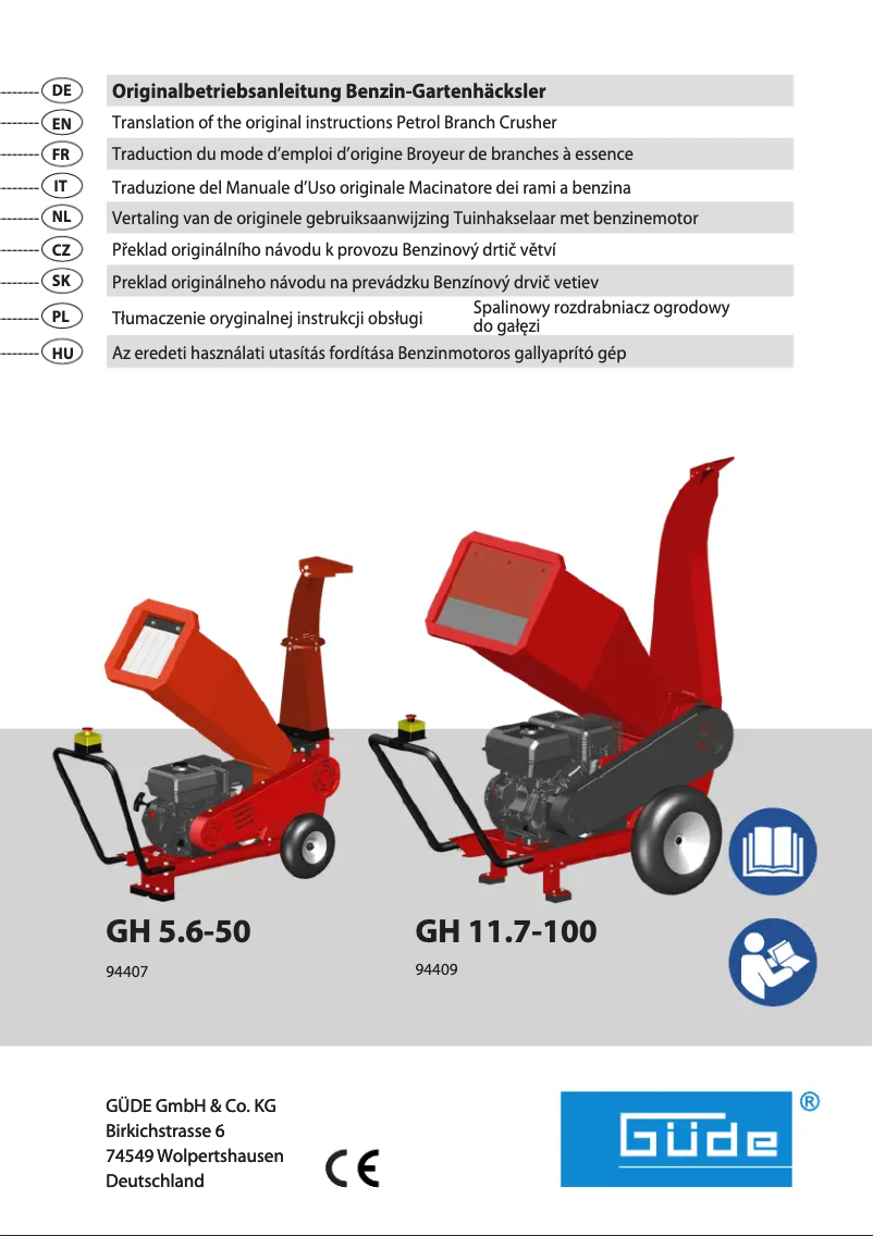Page 1 de la notice Manuel utilisateur Güde GH 11.7-100