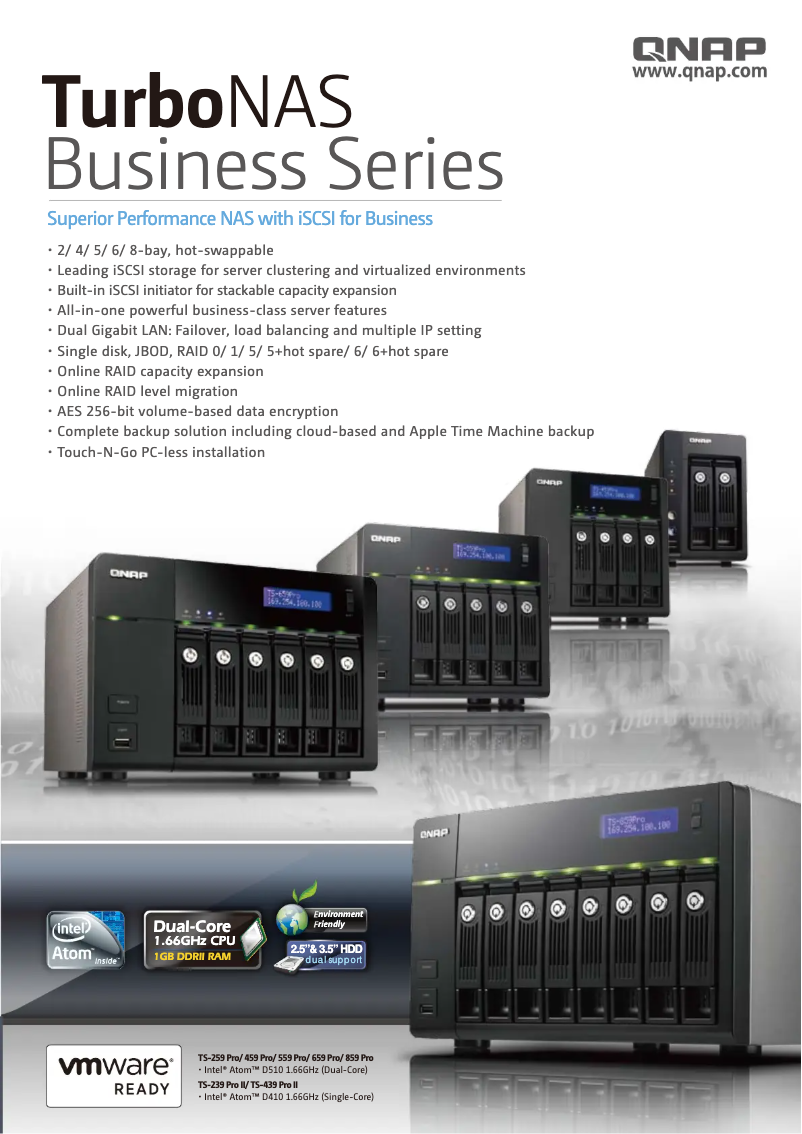 Page 1 de la notice Fiche technique QNAP TS-439 Pro II