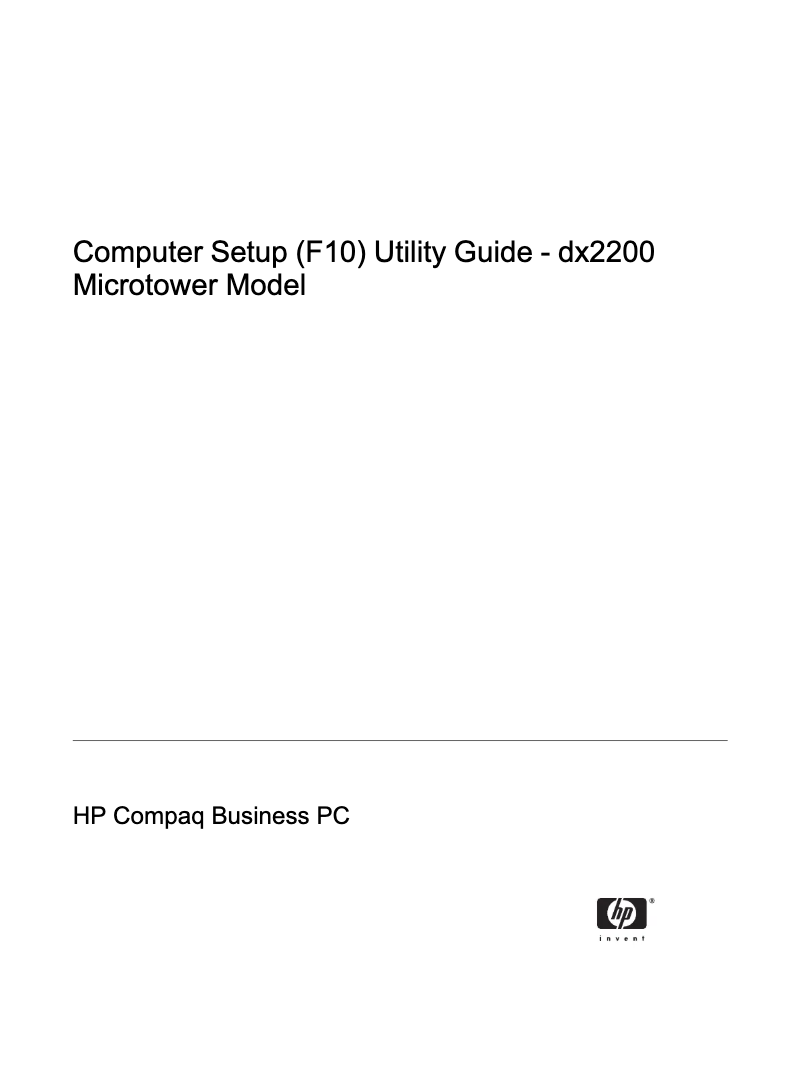 Page 1 de la notice Manuel utilisateur HP Compaq dx2200