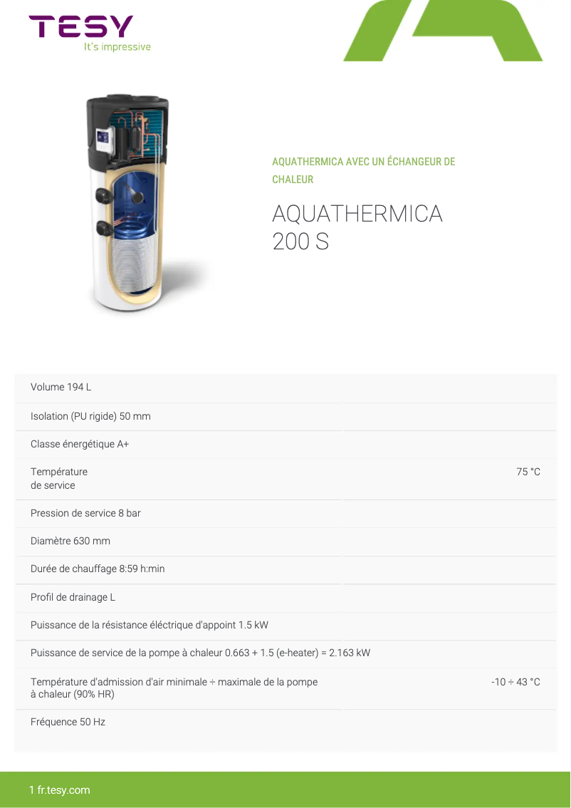 Imagen de la primera página del manual del dispositivo AquaThermica 200 S
