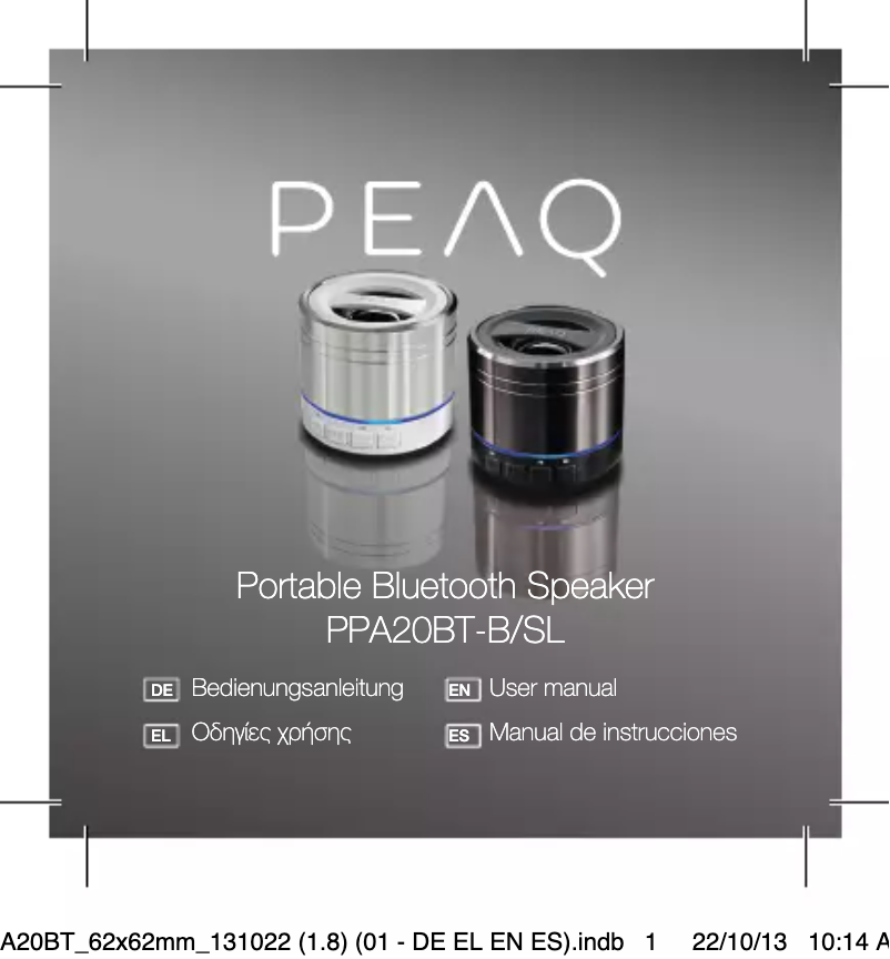 Page 1 de la notice Manuel utilisateur PEAQ PPA20BT-B