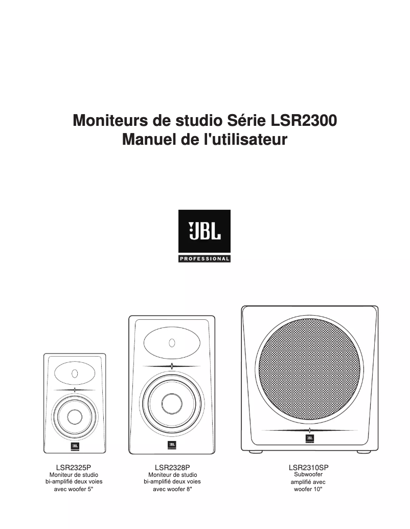 Page 1 de la notice Manuel utilisateur JBL LSR2310SP