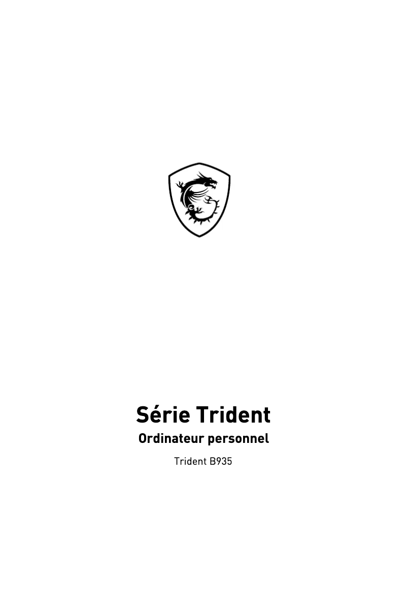 Page n°1 - Manuel utilisateur MSI MPG Trident 3 Arctic 11th