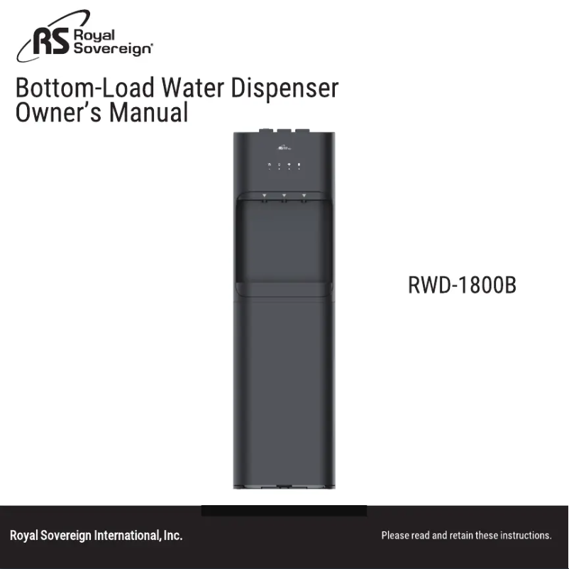 Page n°1 - Manuel utilisateur Royal Sovereign RWD-1800B