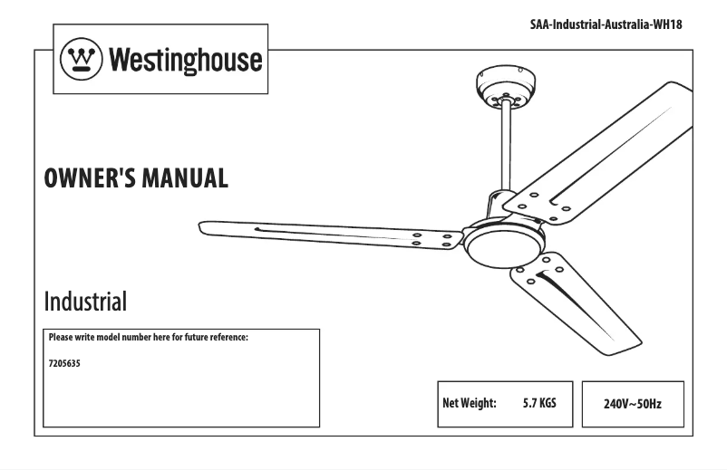 Page n°1 - Manuel utilisateur Westinghouse 7205635