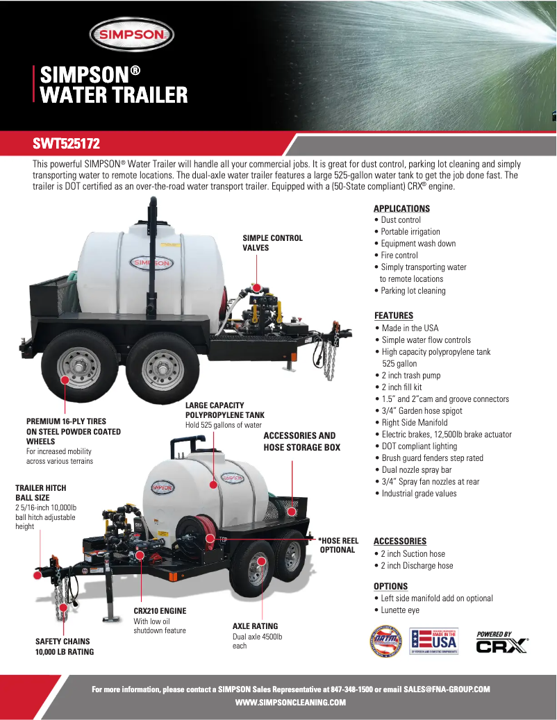 Page 1 de la notice Fiche technique Simpson SuperPro SWT-525172