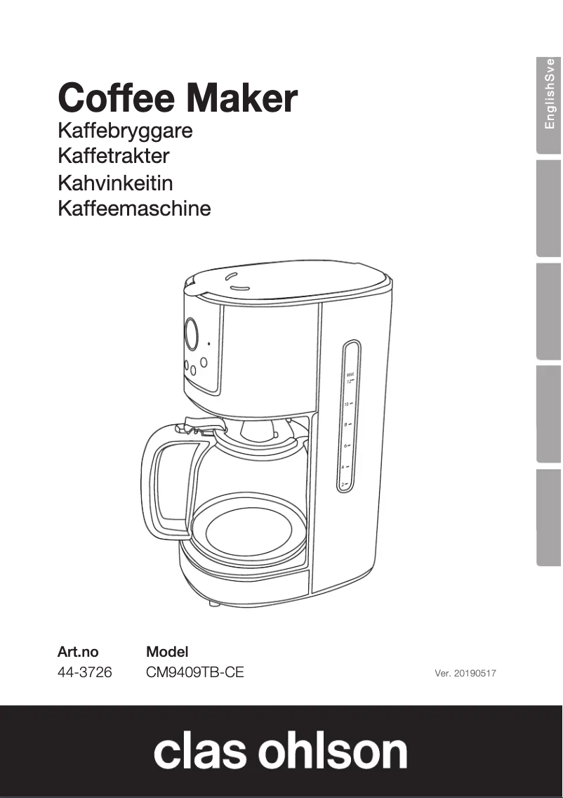 Page 1 de la notice Manuel utilisateur Clas Ohlson CM9409TB-CE