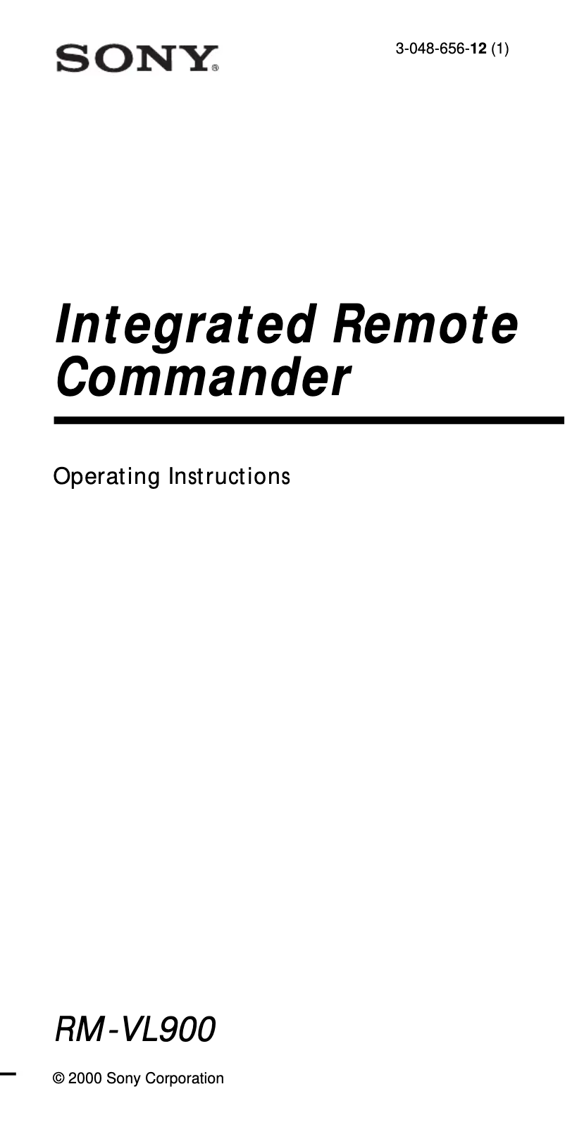 Image de la première page du manuel de l'appareil RM-VL900