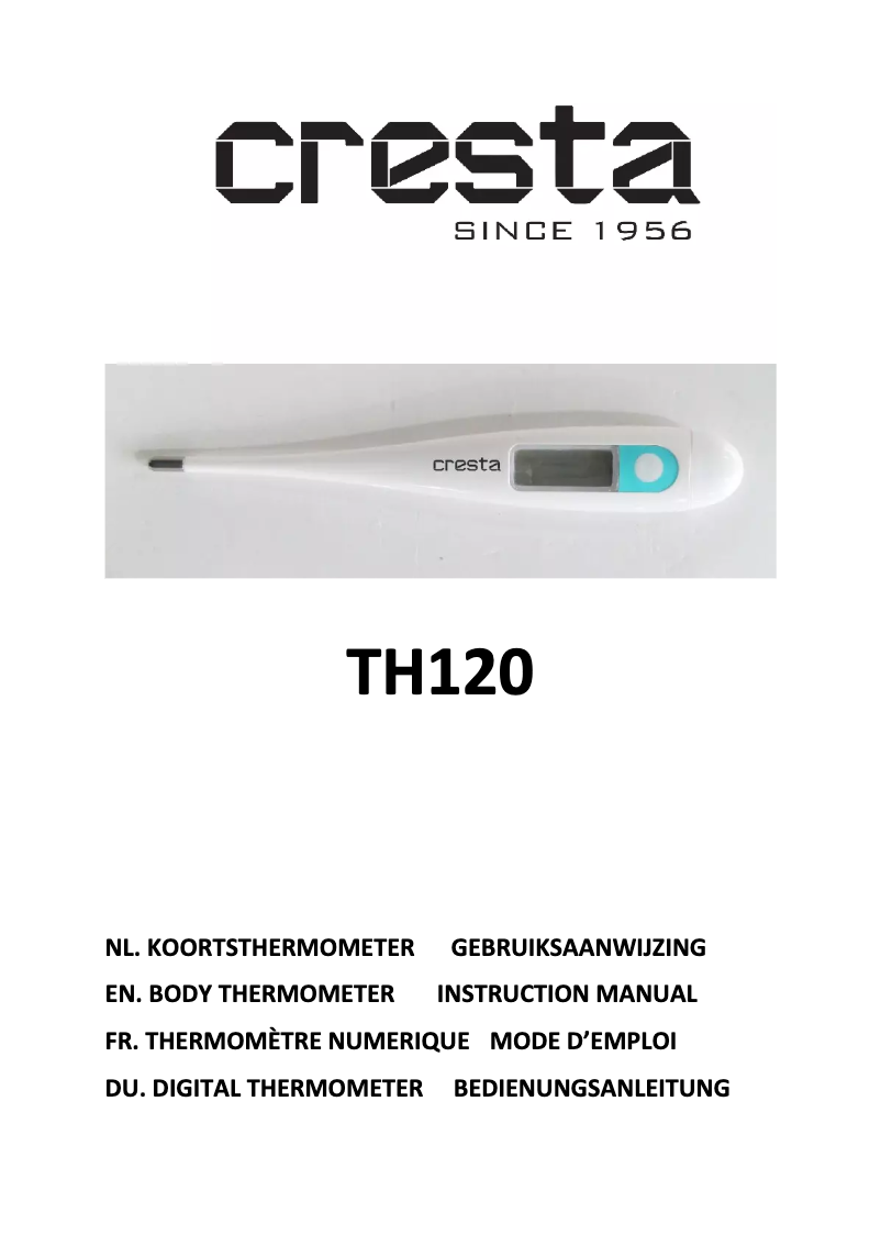 Page n°1 - Manuel utilisateur Cresta TH120