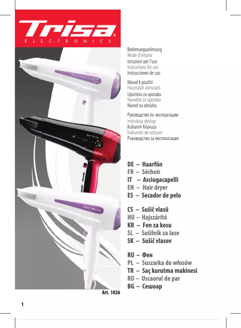 Page 1 de la notice Manuel utilisateur Trisa Pearl Beauty