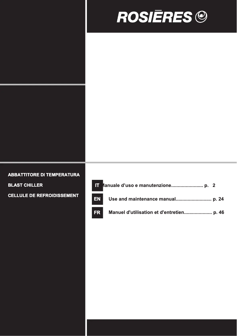 Page 1 de la notice Manuel utilisateur Rosieres RBC450 SV