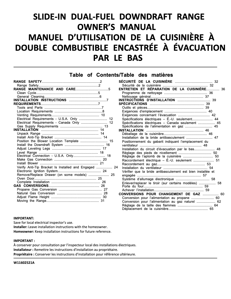 Page n°1 - Manuel utilisateur JennAir JDS1450ML