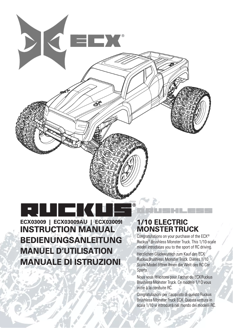 Page 1 de la notice Manuel utilisateur ECX Ruckus ECX03009