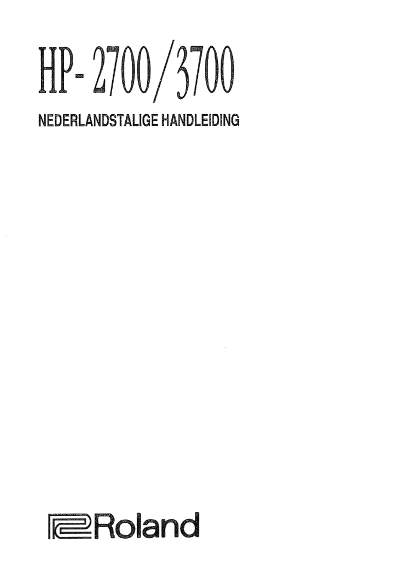 Page n°1 - Manuel utilisateur Roland HP3700
