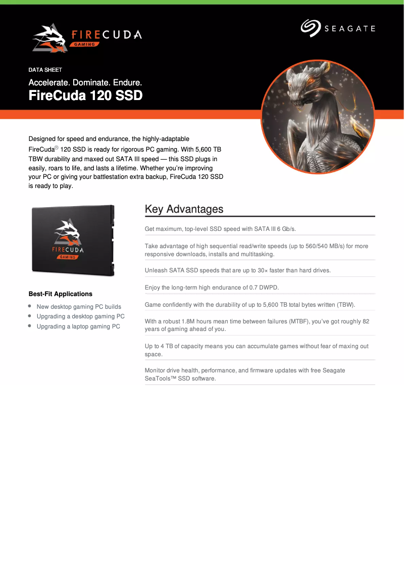 Page n°1 - Manuel utilisateur Seagate FireCuda 120