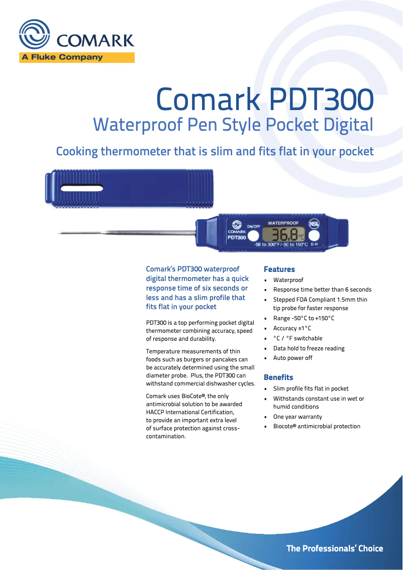 Page 1 de la notice Manuel utilisateur Comark PDT300