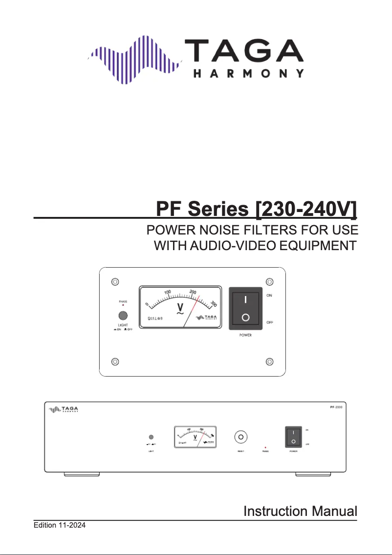 Page 1 de la notice Manuel utilisateur Taga Harmony PF-1000 v.2