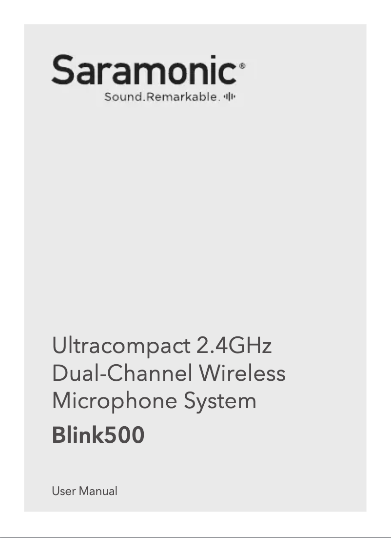 Page n°1 - Manuel utilisateur Saramonic Blink 500 TX