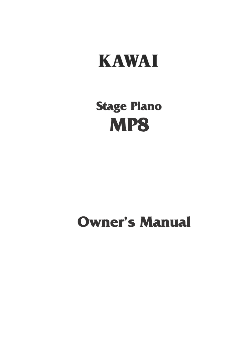 Image de la première page du manuel de l'appareil MP8