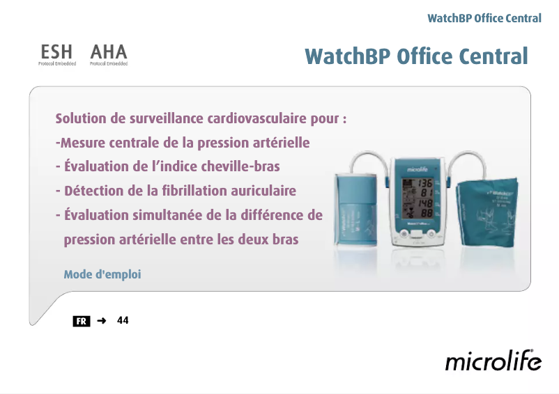 Image de la première page du manuel de l'appareil WatchBP Office