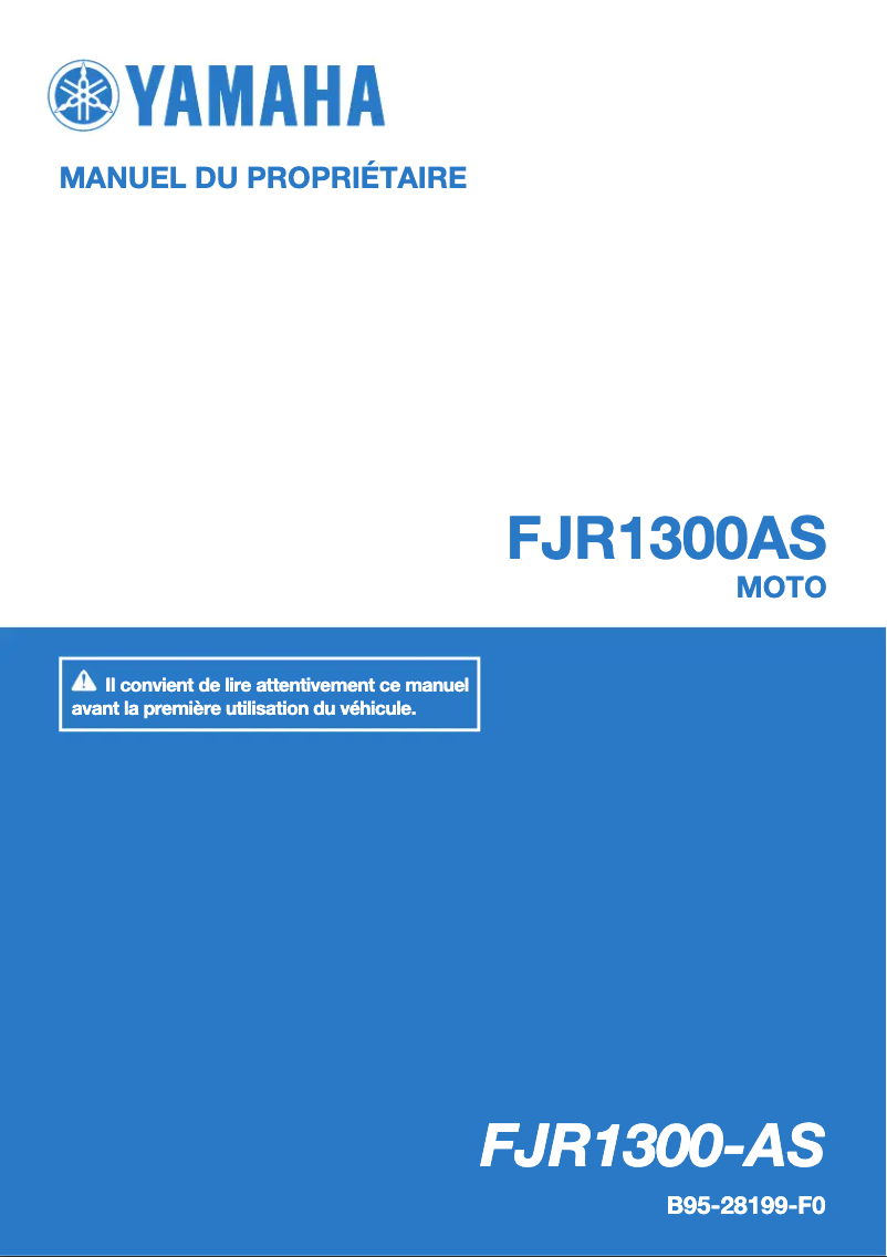 Image de la première page du manuel de l'appareil FJR1300AS (2016)