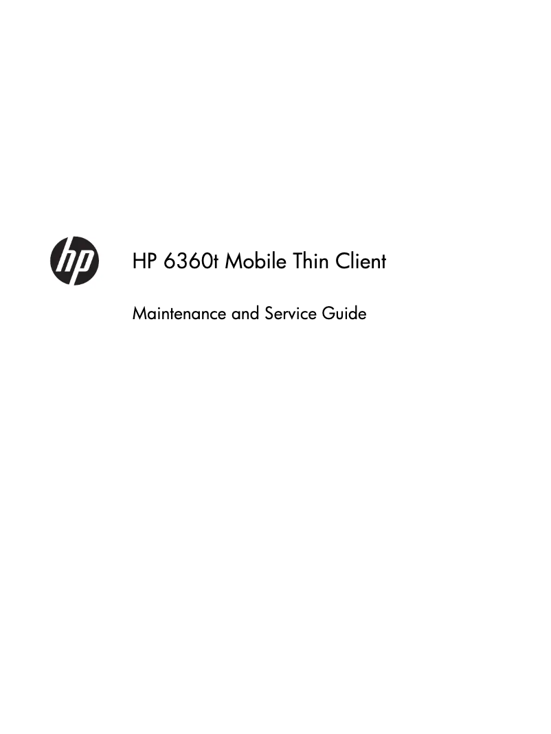 Page 1 de la notice Manuel utilisateur HP 6360t