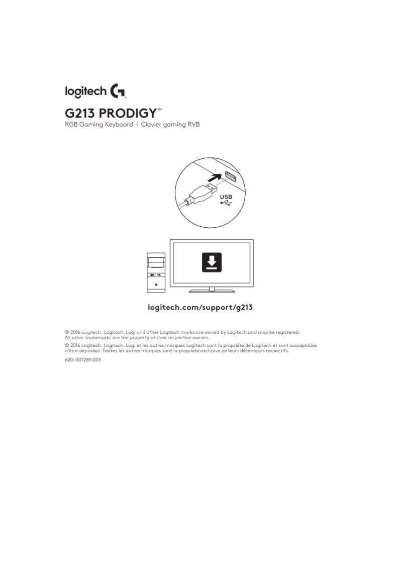 Page 1 de la notice Manuel utilisateur Logitech G213 Prodigy