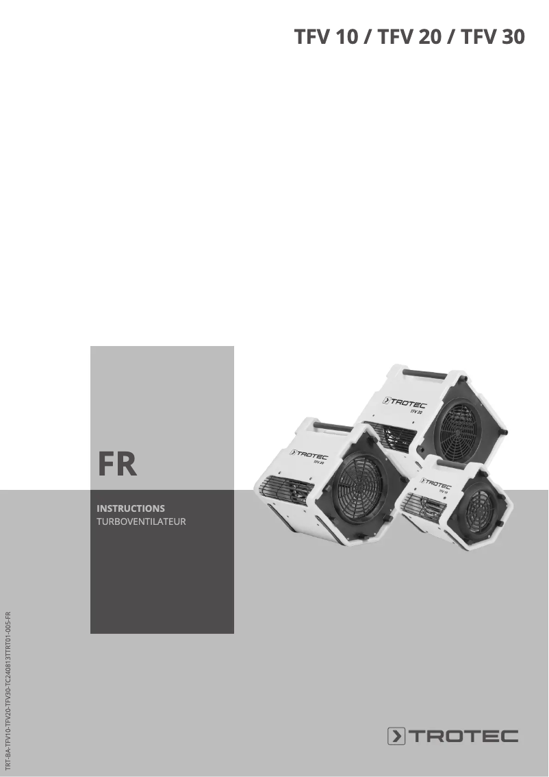 Image de la première page du manuel de l'appareil TFV 10