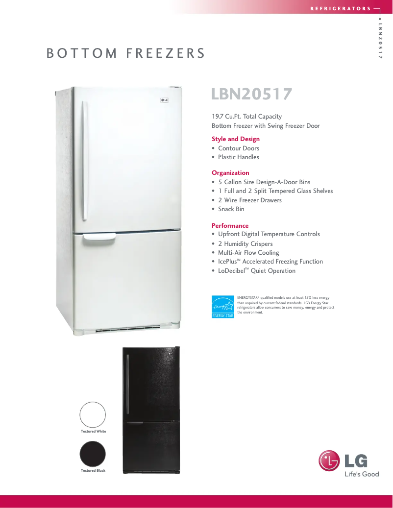 Image de la première page du manuel de l'appareil LBN20517BK