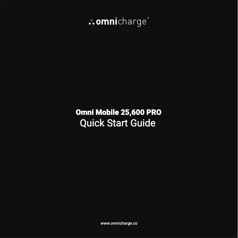 Page 1 de la notice Manuel utilisateur Omnicharge Omni Mobile 25,600 PRO